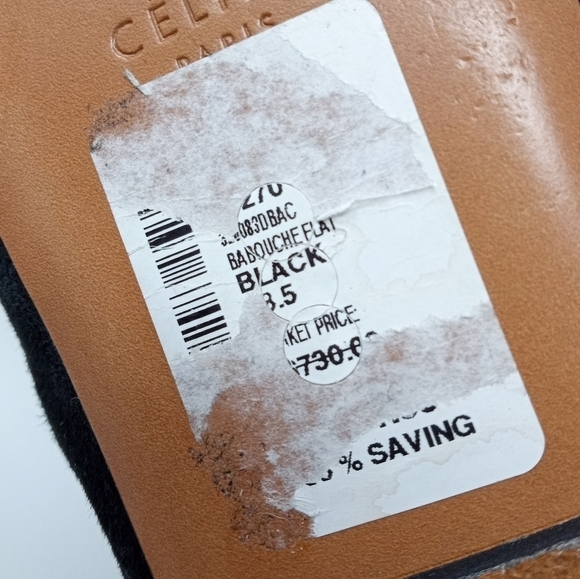 Celine Paris Babouche Flats, Lace Up, Black Suede, Pointy Toe Women's Sz EU 38.5 - Picture 13 of 14